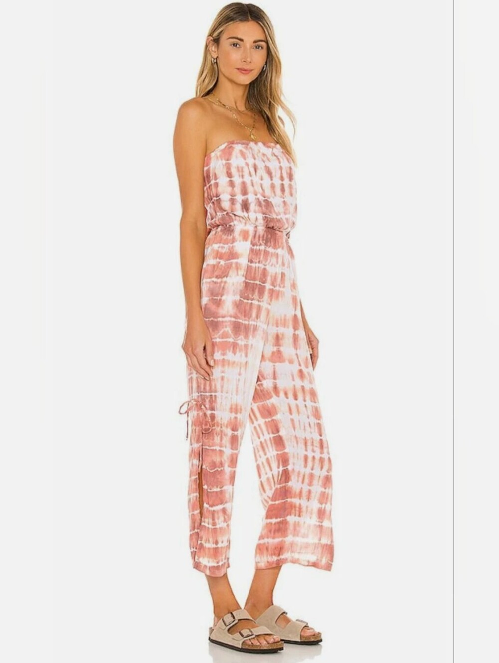 Tiare Hawaii Osaka Pantsuit Size Small/Medium Peach And Mauve